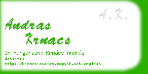 andras krnacs business card