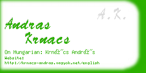 andras krnacs business card